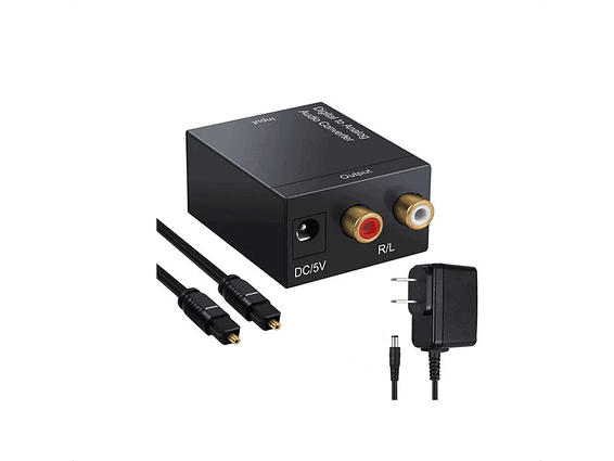 Convertidor Óptico A RCA Analógico Negro 1