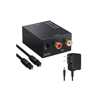 Convertidor Óptico A RCA Analógico Negro