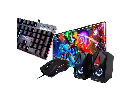 Combo Gamer Teclado ,Mouse ,Parlantes & Pad Mouse 4 en 1  1