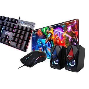 Combo Gamer Teclado ,Mouse ,Parlantes & Pad Mouse 4 en 1 