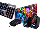 Combo Gamer Teclado ,Mouse ,Parlantes & Pad Mouse 4 en 1  - Miniatura 1