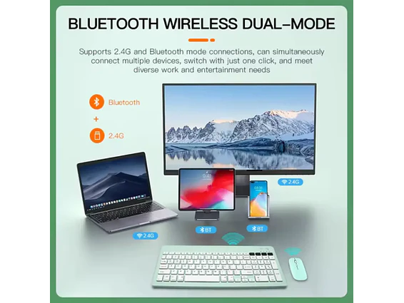 Combo Teclado Y Mouse Bluetooth Multidispositivo 3