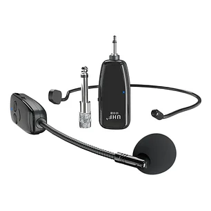 Micrófono Inalámbrico Vincha Recargable Negro AE0176