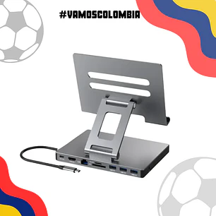 Soporte Laptop Multi-Conexión 9 en 1  Usb C 3.0 / Hdmi 4k 
