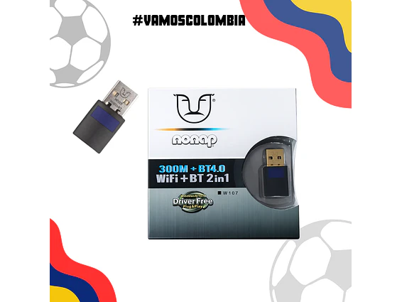 Adaptador Nonap 300M WiFi + Bluetooth 4.0 2-in-1 USB 1