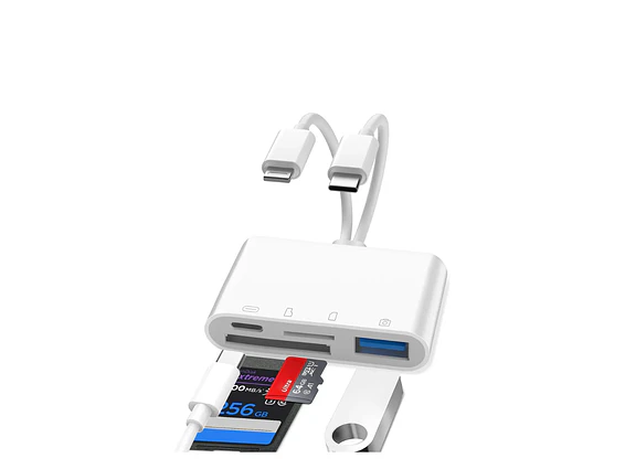 Lector de Memoria Lightning Y USB C 4en1 Sd-USB 1