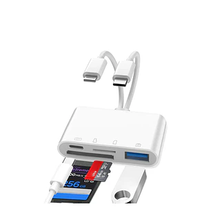 Lector de Memoria Lightning Y USB C 4en1 Sd-USB