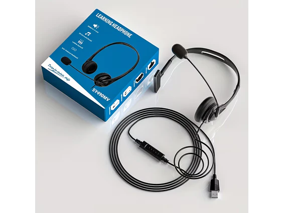 Auricular monoaural  Jack 3.5 Microfono USB  SY490MV 2
