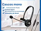 Auricular monoaural  Jack 3.5 Microfono USB  SY490MV - Miniatura 1