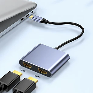 Convertidor BIAZE 4 en 1 USB-C a HDMI Dual 4K