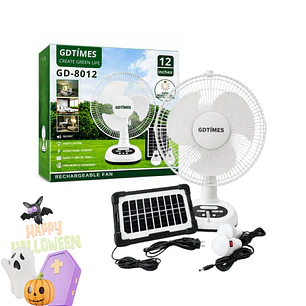Ventilador Solar GD-8012 de 12″ con Panel y LED
