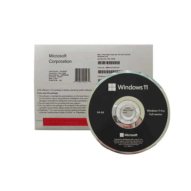 Sistema Operativo | Microsoft Windows 11 PRO / OEM DVD Español / Licencia 2