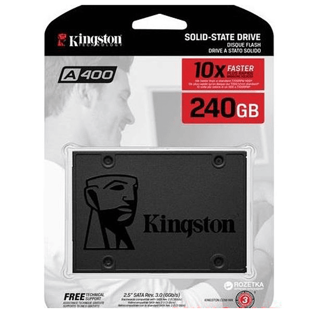 Disco SSD Kingston SSDNow A400 240GB Sata III 7mm | CompuElite Chile