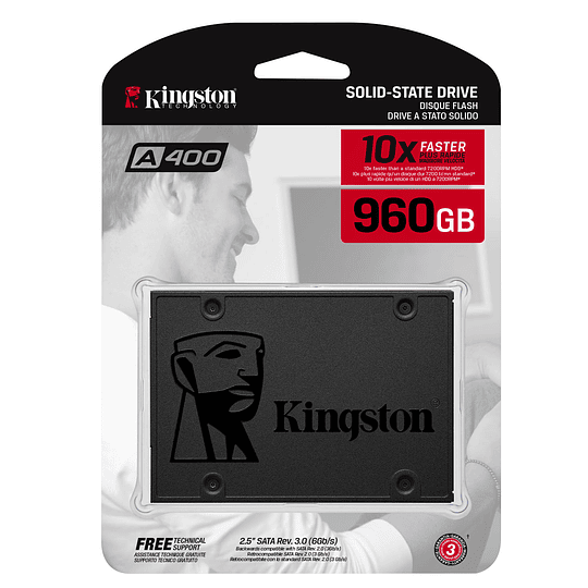 Disco Solido SSD Kingston SSDNow A400 960GB, Sata III, 7mm