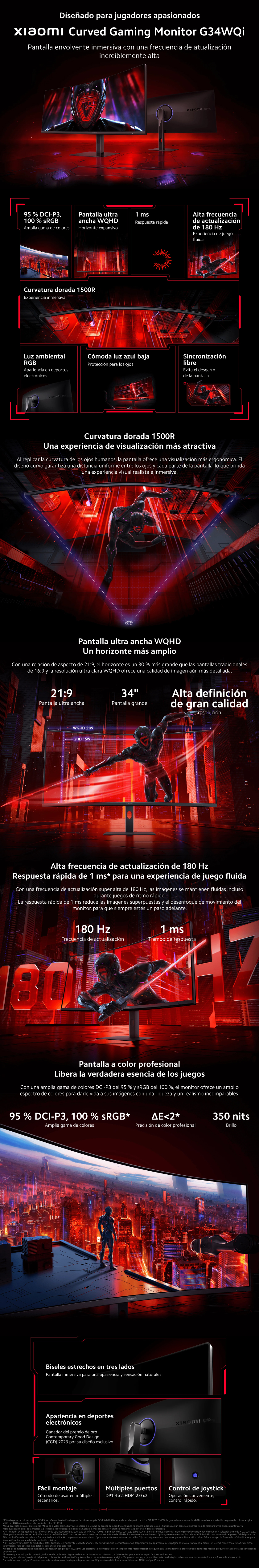 Monitor Xiaomi 34 WQHD Ultrawide 180Hz