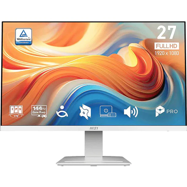 Monitor Gamer MSI 27 Full HD IPS (1920x1080), MP273W E14A, 144hz/1ms, DP/HDMI/VGA c/cable HDMI 2
