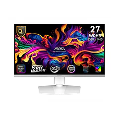 Monitor Gamer MSI MAG 27 2K WQHD 2560x1440, QD OLED, 280hz/0,03ms, 72QPW X28, Blanco