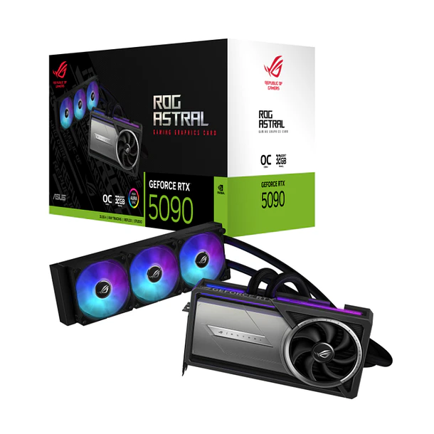 Tarjeta de Video: RTX 5090, 32GB GDDR7, Asus ROG Astral LC OC - Refrig. Líquida 360mm 1