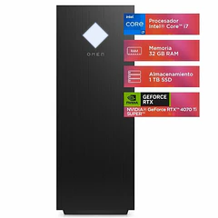 PC Gamer HP OMEN Intel i7 14700KF, 32GB DDR5, SSD 1TB + HDD 2TB, RTX 4070 Ti Super 16GB, W11 Home, GT15-2002la