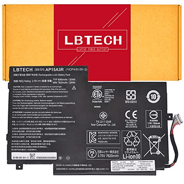 Batería de Repuesto para Portátil Acer Switch 10 10E SW3-013P SW3 1ICP4/91/91-2, LBTECH AP15A3R AP15A8R, 3,8V 31WH 1