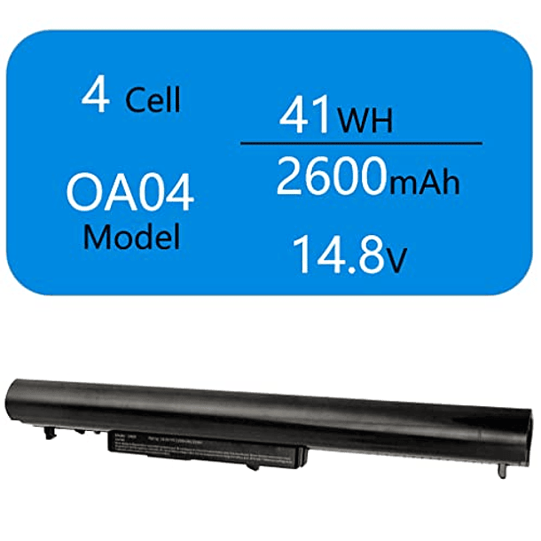 Batería de Repuesto para Portátil HP 250 G3 Notebook con Alto Rendimiento (4Cell, 2600mAh, 41Vh, 14.8V) Compatible con OA04 746641-001, 740715-001, 746458-421, 751906-541, 15-d035dx, 15-D020DX, OA03,  2