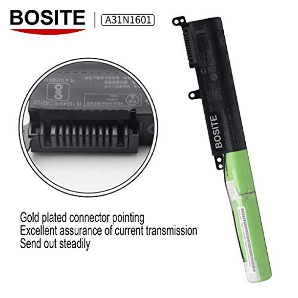 Batería Original BOSITE A31N1601 de Repuesto para X541, X541S, X541UA, X541UV, X541SC, R541UJ, R541UA, F541UA - 10.8V 36Wh 3
