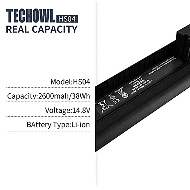 Batería de Repuesto de Alto Rendimiento Compatible con HP 807956-001, 807957-001 y HS04 - TECHOWL HS03 4