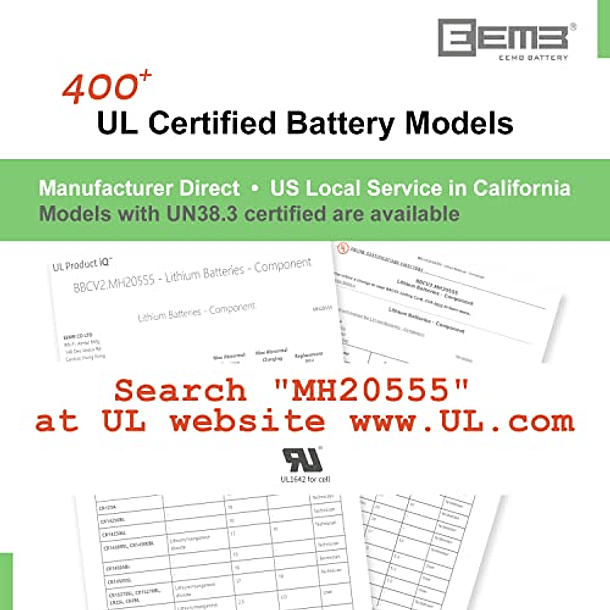 Batería CMOS Recargable LIR2032 de 3.7V con Cables y Conector MOLEX para Computadora o Placa Base de Portátil - 5X EEMB 6