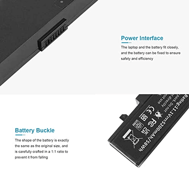 Baterías Compatibles para Portátiles Samsung R420, R430, R468, R470, R480, RV510, RV511, RC512, R519, R520, R530, R540, R580, R730, Q320, Q430, Np550P5c, Np3NP300E5A 4