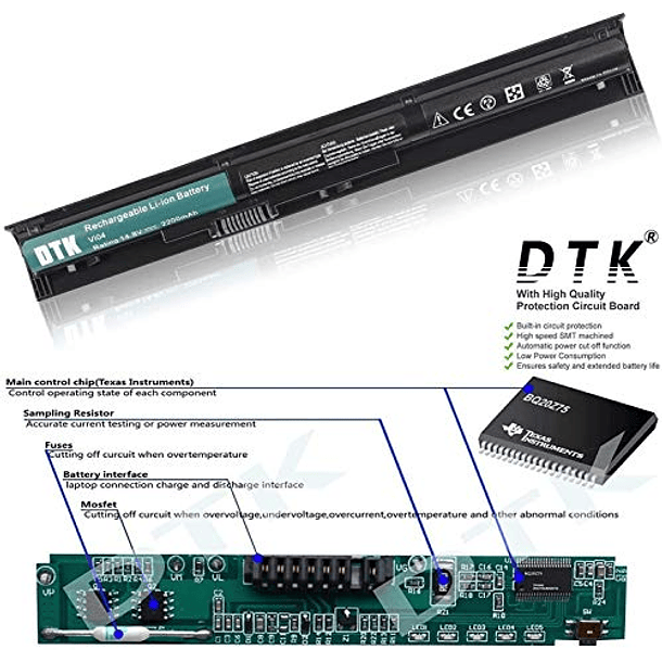 Batería Compatible para HP ProBook 440 G2 / 445 G2 / 450 G2 / 455 G2 / HP Envy 14 15 17 Pavilion 15 17 Series - DTK VI04 756743-001 2