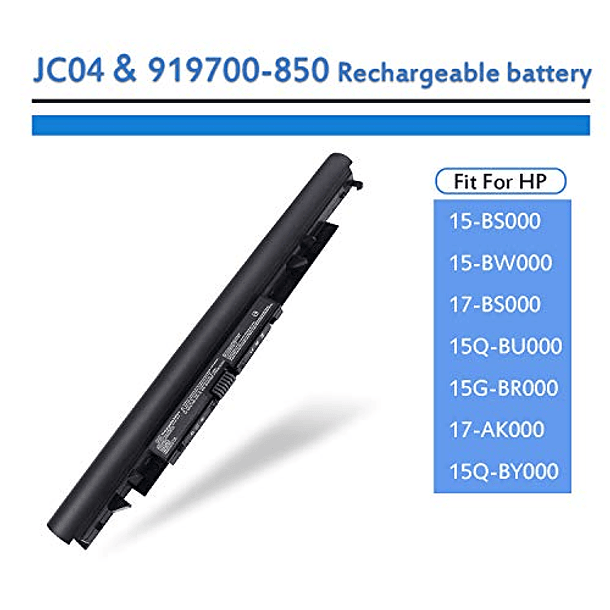 Batería Compatible para Portátil HP 15-bs 15-bw 17-bs Series 15-bs0xx 15-bs1xx 15-bs015dx 15-bs013dx 15-bs115dx 15-bs113dx, Reemplazo para NATNO 919700-850 JC04 919701-850 919681-421 TPN-W129 TPN-W129 3