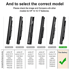 Batería Compatible para Portátil HP 17-BS049DX 17-BS011DX 17-bs067cl 3inr19/66, JC03 JC04 919700-850 919681-421 HSTNN-LB7V HSTNN-DB8E HSTNN-H7BX HSTNN-L67N HSTNN-PB6Y TPN-C129 TPN-C130 TPN-W129 TPN-W1