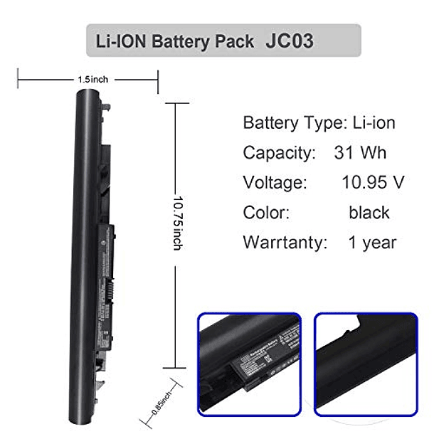 Batería Compatible para HP 15-BS000 15-BW000 Series 15-bs013dx 15-bs015dx 15-bs053od 15-bs091ms 15-bs095ms 15-bs0115dx 15-bw011dx JC03/JC04 919700-850 919701-85E HSTNN-DB8E 2