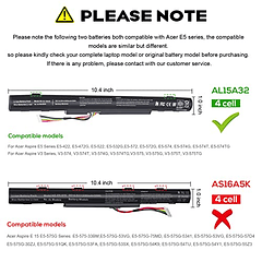 Compra de Lujo Batería Nueva para Acer Aspire E5-422 E5-573 E5-573G E5-573T E5-522 E722 E5-473G-561X - Alto Rendimiento