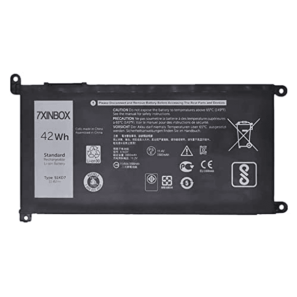 Batería de Repuesto para DELL Chromebook 11 3180 3189 Series Tablet, 7XINbox 11.4V 42Wh 51KD7 Y07HK 1