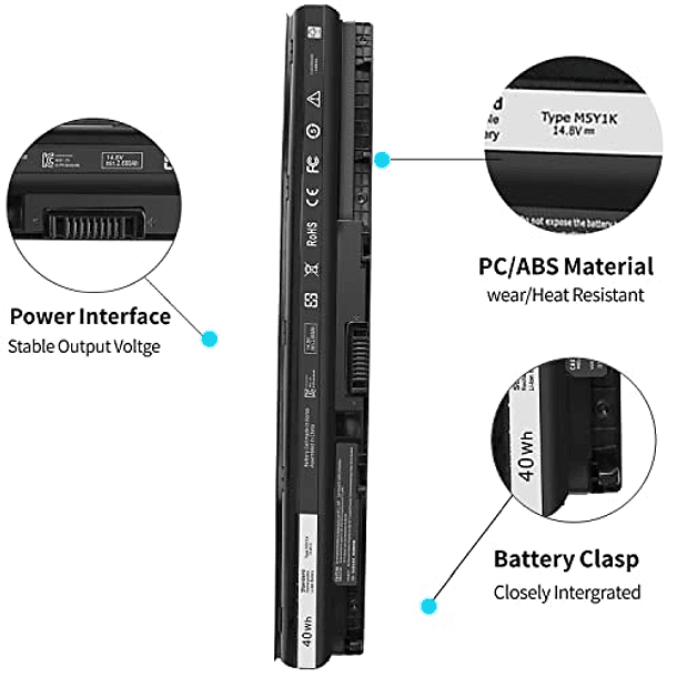 Batería de 14.8V 40WH M5Y1K para Dell Inspiron 14 15 17 5000 3000 Series 5559 5558 5555 5566 5551 5552 5758 3567 3565 3558 3559 3551 3552 5755 5755 5758 5759 3451 3452 3458 5458 555-120059 2