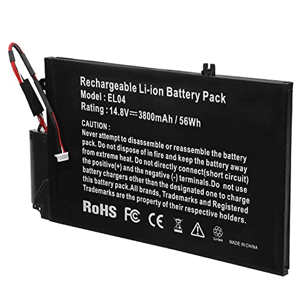 Batería Compatible con HP Envy 4-1000, 4-1100, 4-1200, 4-1043CL Series - TPN-C102, HSTNN-IB3R, 681879-1C1, 681949-001, HSTNN-UB3R, 681879-171, 681879-541 - ASUNCELL EL04XL - 14.8V 56Wh 5