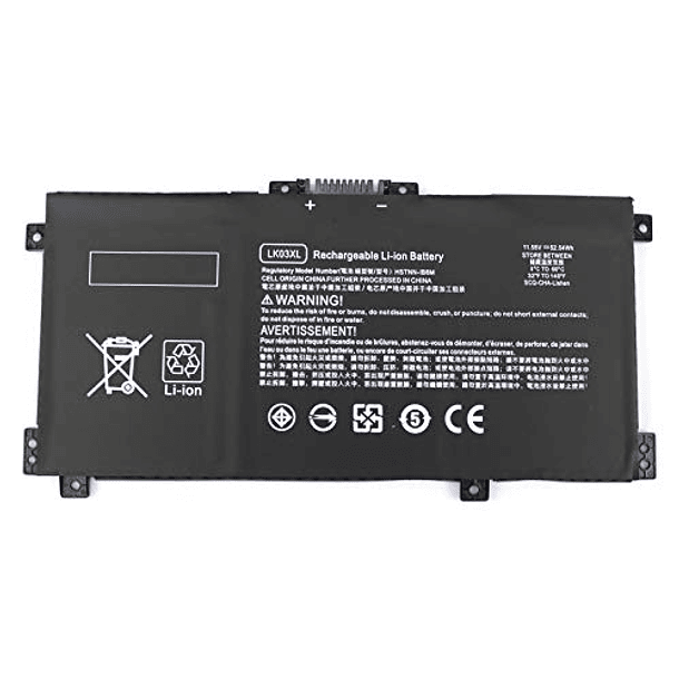 Batería para Portátil HP Envy X360 15 15-BP000 15M-BP000 Envy 17 17-AE001NB 17M-AE011DX 17-BW0011NR AN·GWEL LK03048XL 916368-421 HSTNN-LB7U TPN-W127 Series [11.55V 52.5Wh] 3