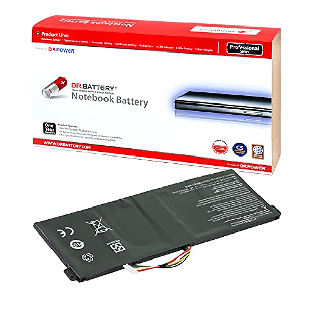 Batería Compatible Acer Chromebook 11 CB3-111 13 CB5-311 Aspire ES 15 ES1-571 ES1-131 ES1-331 ES1-520 ES1-531 ES1-731 AC14B13J y AC14B18J [11.4V/2200mAh/25Wh] - Dr. Batería 1