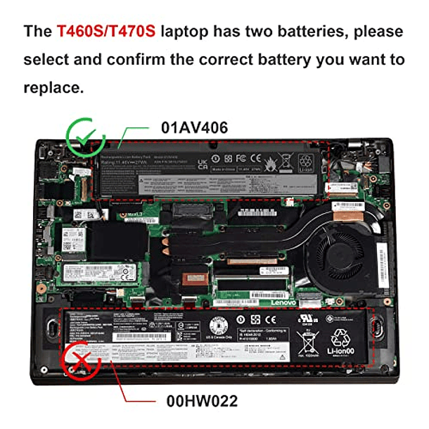 Compra Elegante Batería Interna para Lenovo ThinkPad T460s T470s Series Notebook 00HW038 00HW025 00HW024 01AV462 01AV405 01AV407 01AV408 SB10J79003 9