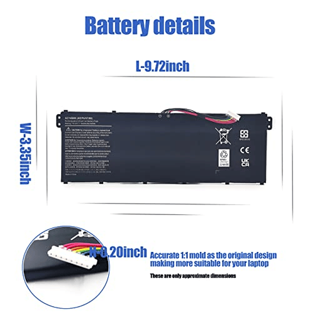 Batería Compatible con Portátiles Acer Predator Helios 300, Nitro 5, Aspire, Swift y Chromebook CB5-5 3