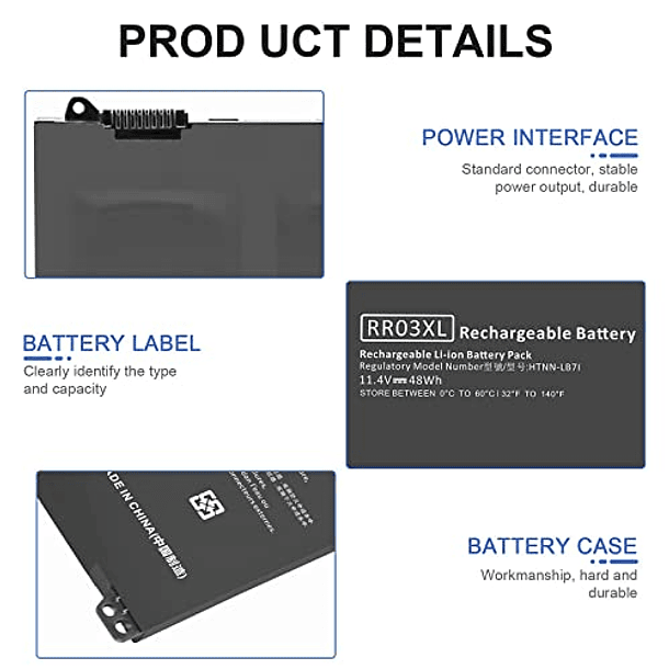 Batería RR03XL Compatible con HP ProBook 430 G4, 440 G4, 450 G4, 455 G4, 470 G4, 440 G5, 450 G5, 470 G5 (851477-421, 851477-541, 851477-831, 851477-832, 851610-850) 4