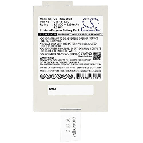Batería de Repuesto Compatible con Technicolor TCA300COM y Xfinity iControl, U46P313.00 1
