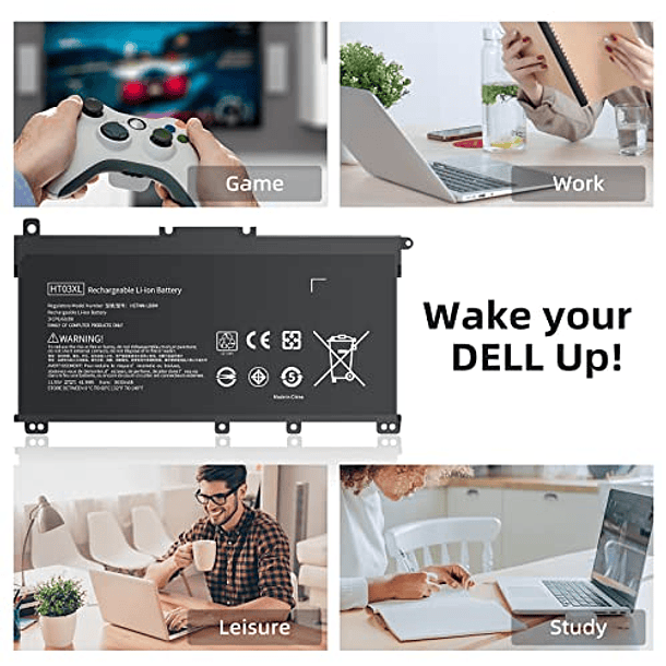 Batería HT03XL [11,55 V/41,9 Wh] para HP Pavilion 14-CE 14-DF 14-CF, 15-CS 15-DA 15-DB 15-DW 15-CU 15-CW, 17-CA Series HSTNN-1B80 HSTNN-DB8R Portátil L11119-855 6