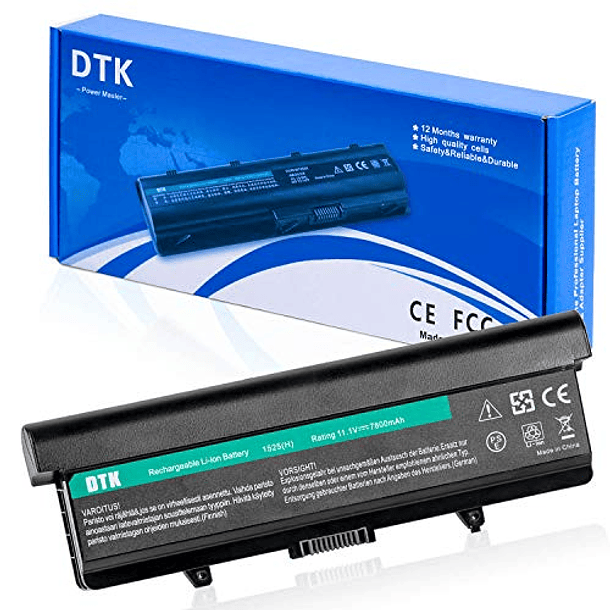 Batería de Repuesto DTK 9 Celdas 11.1V 7800MAH para Portátil DELL Inspiron 1525 1526 1545 1546 VOSTRO 500 (P/N GW240 X284G RN873 451-10534 M911G GP952 0F965N G555N) 1