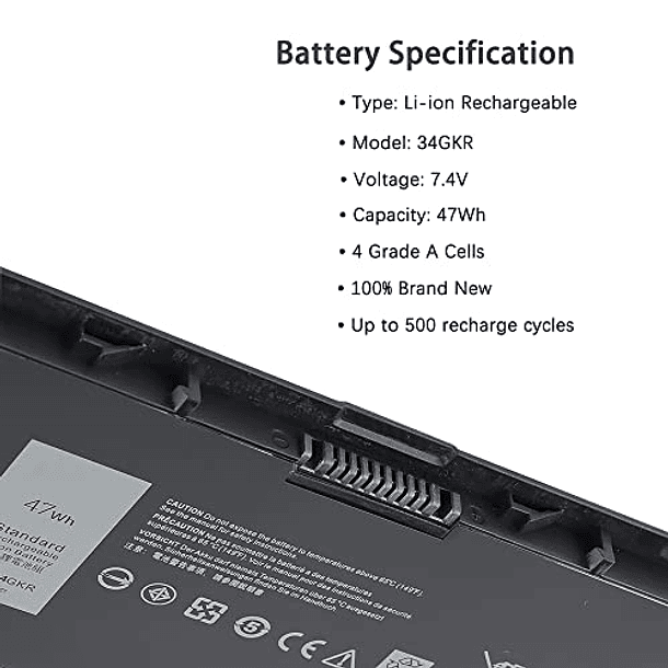 Batería Compatible para Dell Latitude 14 7000 Series E7440 E7450 E7420, V8XN3 G0G2M F38HT G95J5 0G95J5 PFXCR T19VW 0909H5 451-BBFT 451-BBFV 451-BBFY 451-BBFY 451-BBFY 45, YXKC E7440 3RNFD 34GKR 54Wh 2