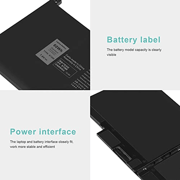 Batería para Portátil Dell Latitude 12 7000 7280 7290/13 7000 7380 7390/14 7000 7480 7490 Serie DM3WC 0DM3WC DM6WC 2X39G 4KBY3CF-V45-BBY-CF4 V45-V45 - 60Wh F3YGT 4