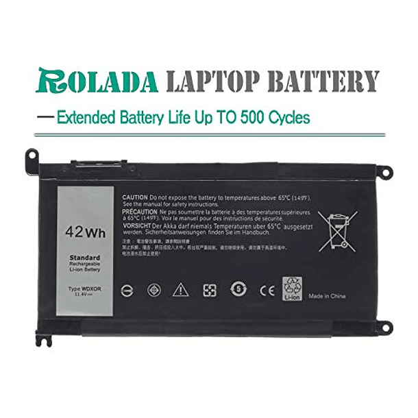 Batería de Repuesto para Portátil Dell Inspiron 15 5565 5567 5568 5578 7560 7570 7579 7569 13 5368 5378 7368 7378 17 5765 5767 5770 Series P/N: FC92N 3CRH3 T2JX4 CYMGM ROLADA - WDXOR 4