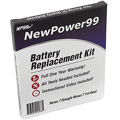 Kit de batería NewPower99 con herramientas, instrucciones en video y batería para Nexus 7 (Google Nexus 7 1st Gen de Asus)