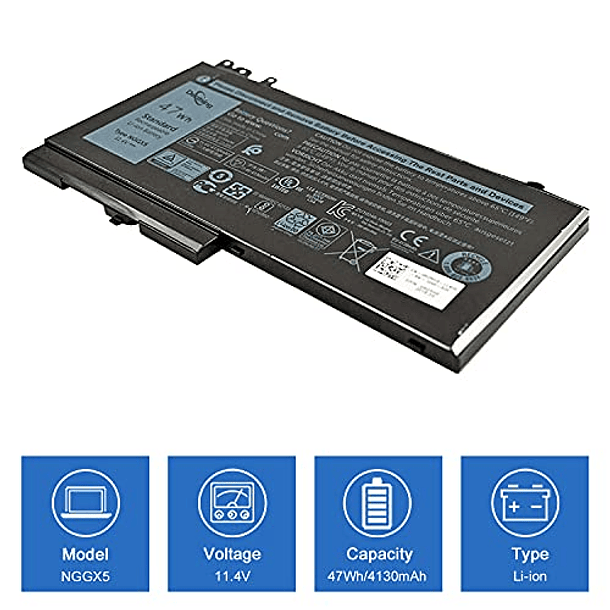 Batería Compatible para Dell Latitude E5270 E5470 E5570 M3510 Series Notebook - Dentsing NGGX5 11.4V 47Wh/4130mAh JY8D6 954DF 0JY8D6 2